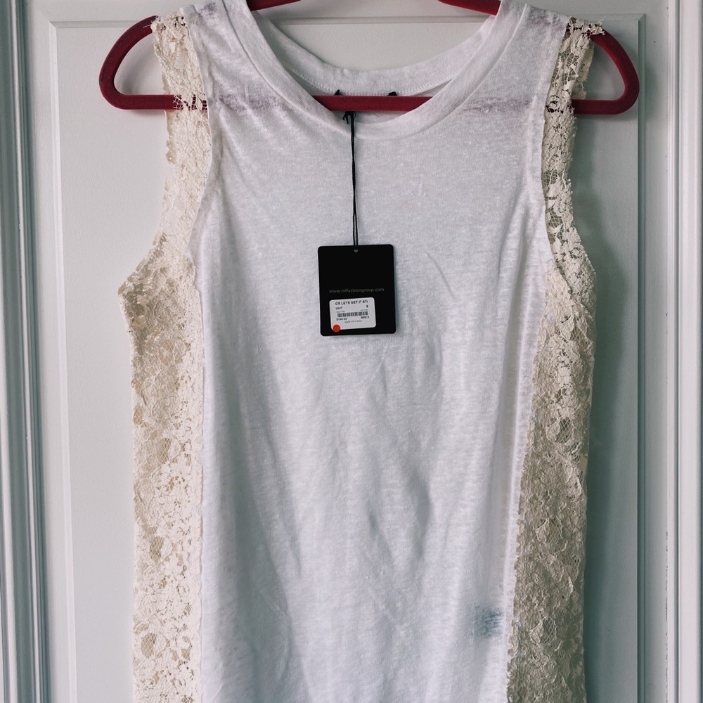 calvin rucker tank top with lace down the side